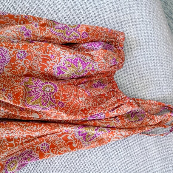 ZARA Paisley Printed One shoulder Oversized Boho Ruffled Hem Maxi Dress | Size S - Picture 4 of 8